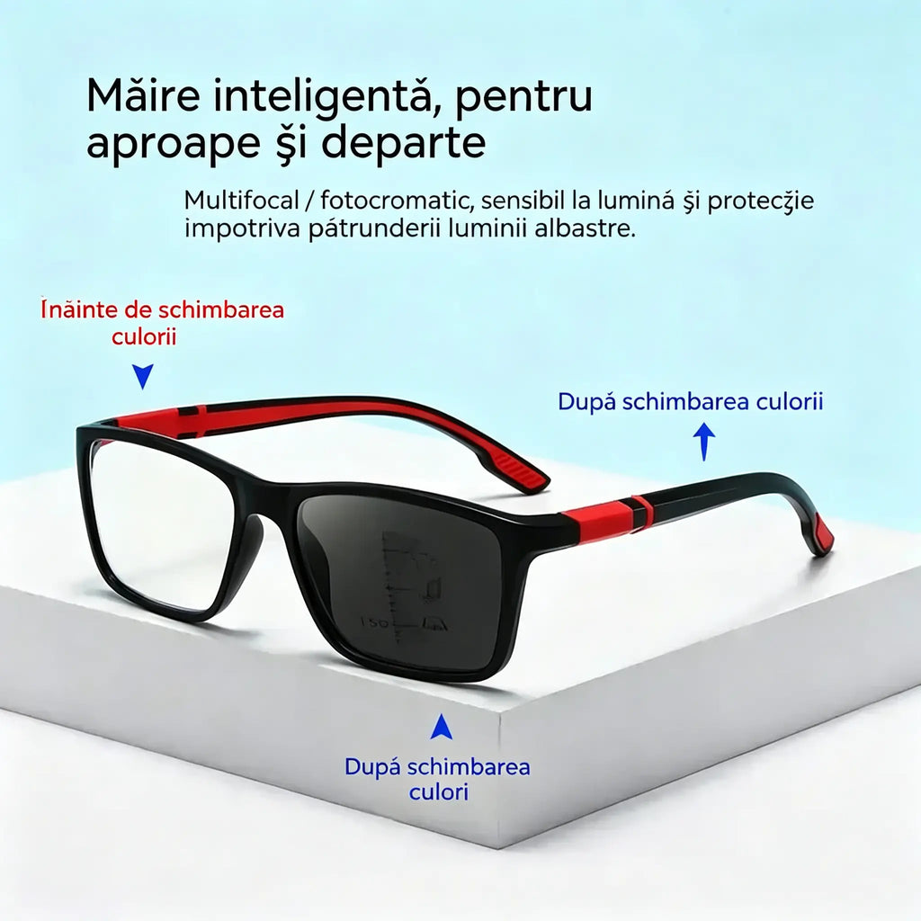 Noi ochelari sportivi multifocali eleganți pentru citit: antialunecare, fotochromatici, ochelari cu dublă utilizare (atât pentru vedere de aproape, cât și pentru vedere de departe) pentru persoanele în vârstă