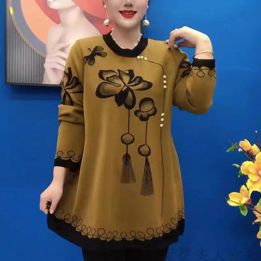 【40%OFF】❤️‍🔥【M-5XL】2024 Nuevas camisetas de punto estampadas de moda Otoño Invierno_3841132