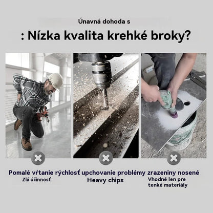 Sada vysokovýkonných excentrických vrtákov so 4 drážkami