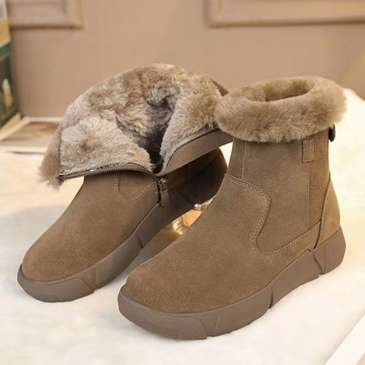 【35-41】 🔥 2024 nuevas botas de nieve con punta redonda plana de terciopelo cálido y grueso-3854034
