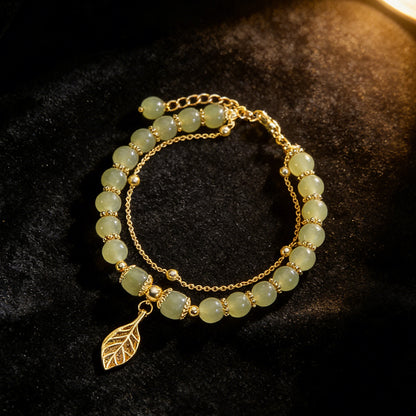 【descuento】de oro de 14K con jade Hetiano