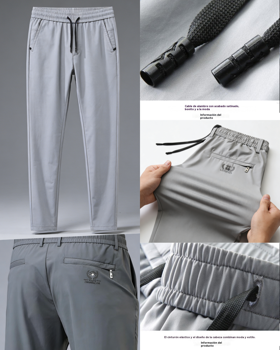 Pantalón masculino nuevo de seda elástica Ice para primavera y verano