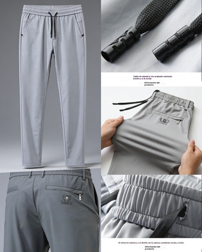 Pantalón masculino nuevo de seda elástica Ice para primavera y verano