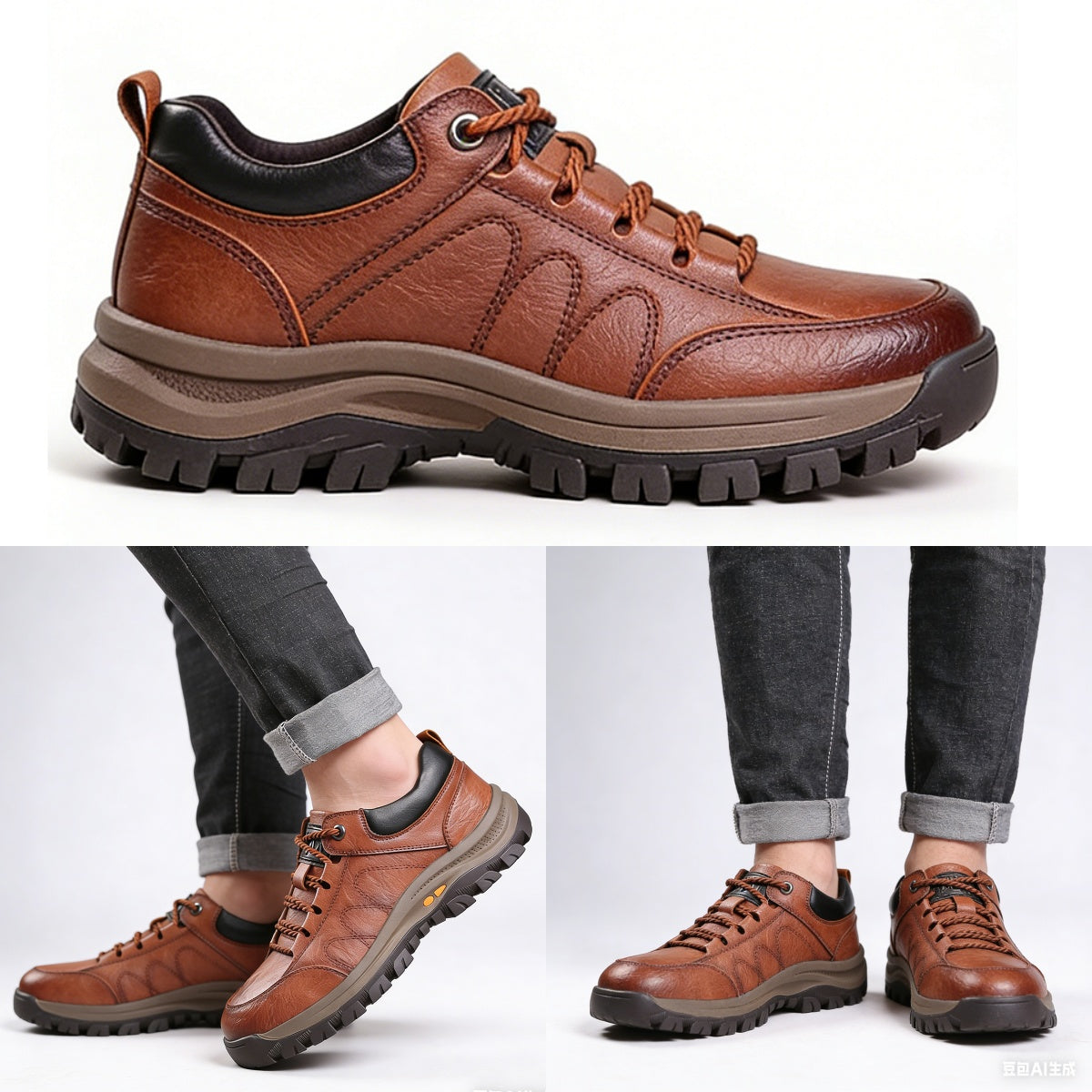 Nuevos zapatos de cuero genuino para hombre, modernos, cómodos y transpirables.
