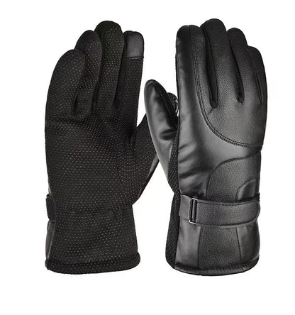 Guantes cálidos con pantalla táctil para ciclismo al aire libre de terciopelo de otoño e invierno-3881444