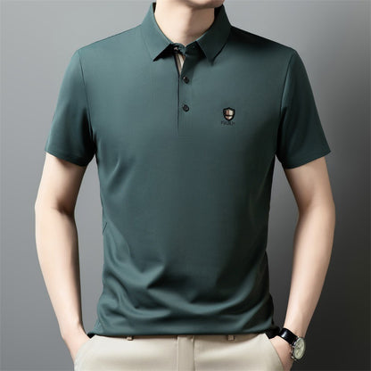 【M-4XL】Nuevo polo casual de manga corta con cuello y seda helada 2026