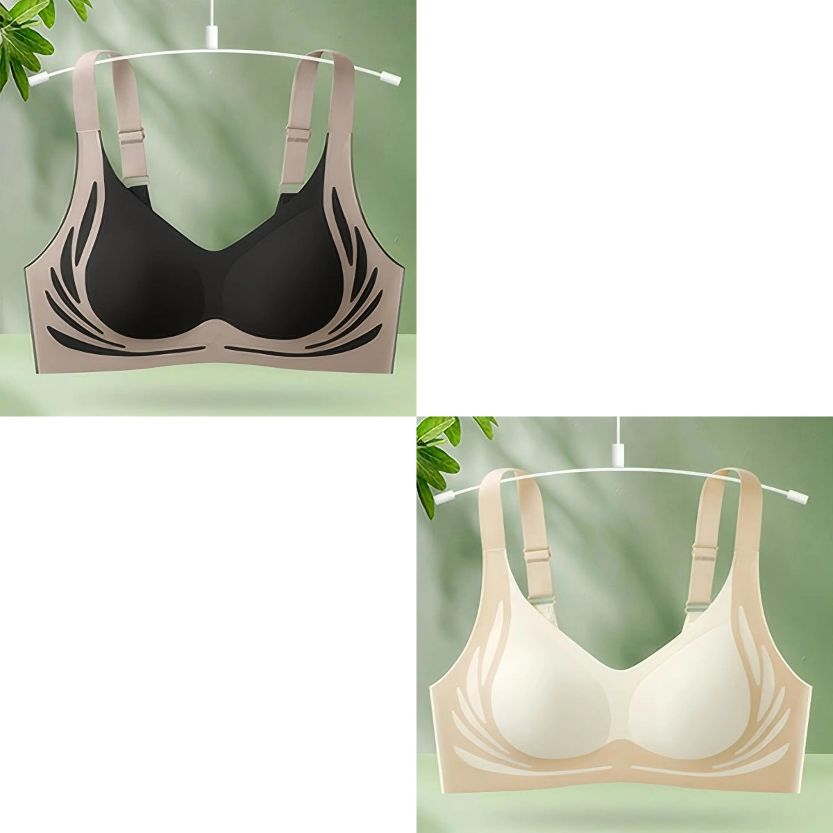 【Descuento】【40-85 kg】Sujetador de una pieza sin aros para mujer【Paquete de 2】