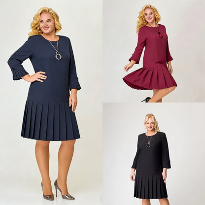 【S-5XL】 Vestido elegante de color sólido de alta calidad.