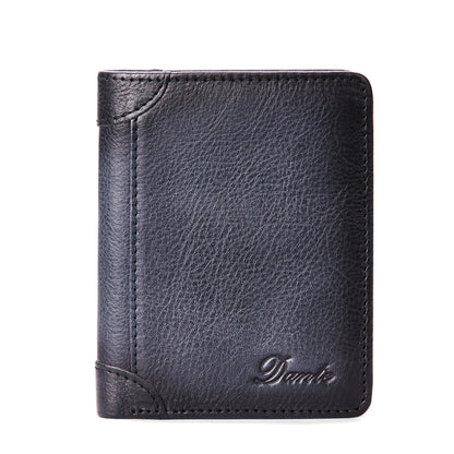 Nueva cartera antirrobo de cuero genuino para hombre