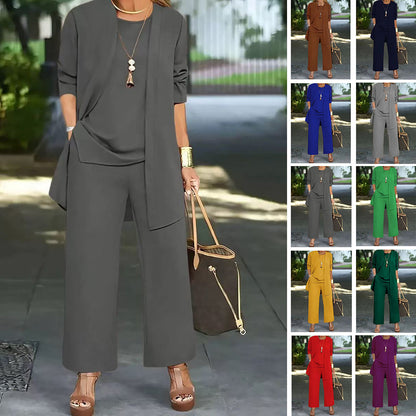 🔥【Traje de tres piezas】🔥【S-5XL】 Ropa casual profesional para mujer 2026, moderna y sencilla (40-100 kg)