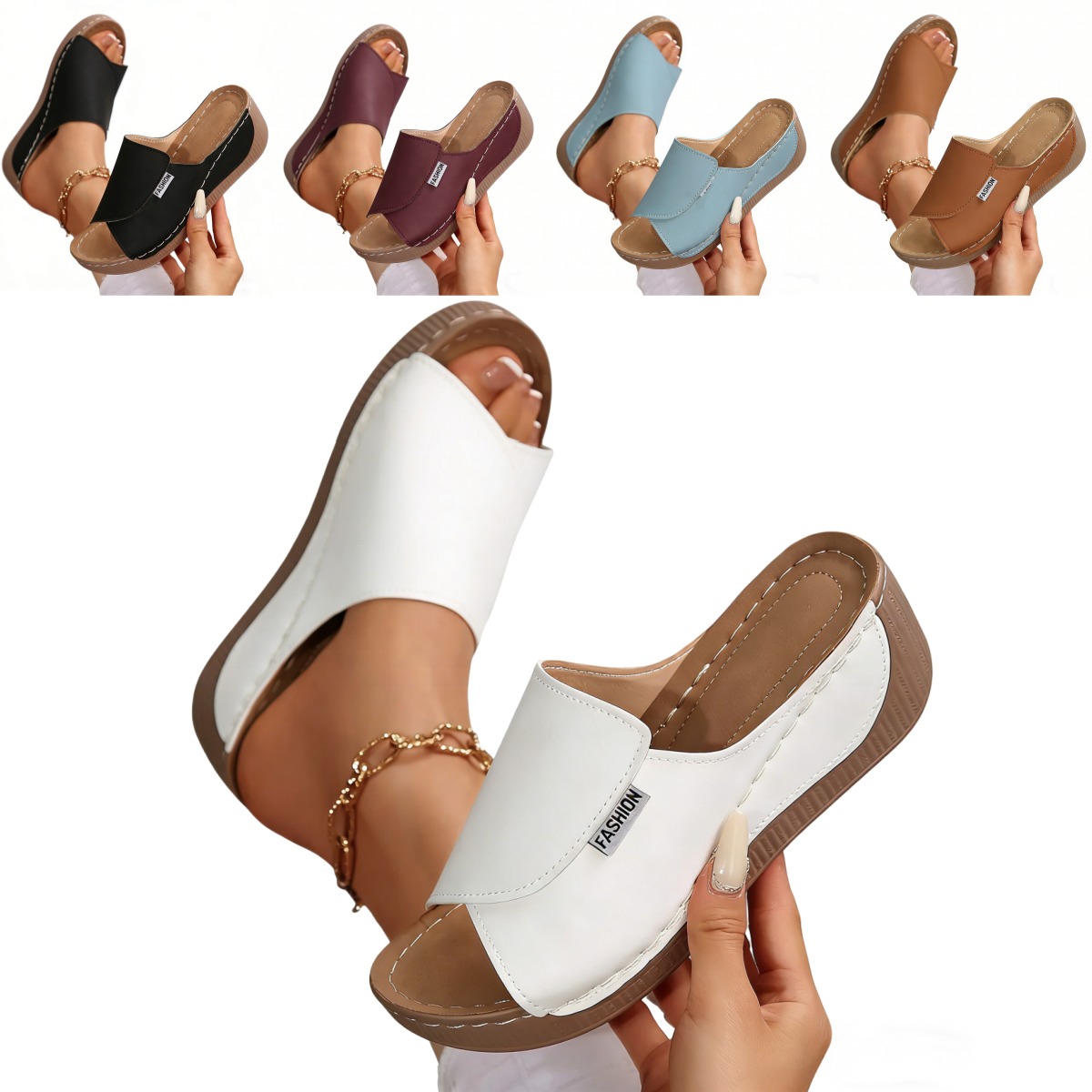 [36-43] Zapatillas de cuña con suela gruesa para mujer