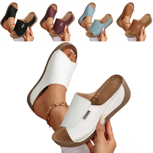 [36-43] Zapatillas de cuña con suela gruesa para mujer