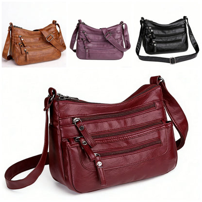 Nuevo bolso bandolera de piel lavada de gran capacidad para mujer