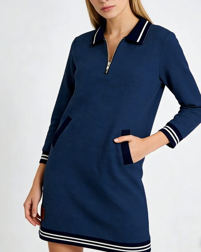 【40-100 kg】Nuevo conjunto casual de primavera, con cremallera, cuello, mangas largas y bolsillos con bloques de color.