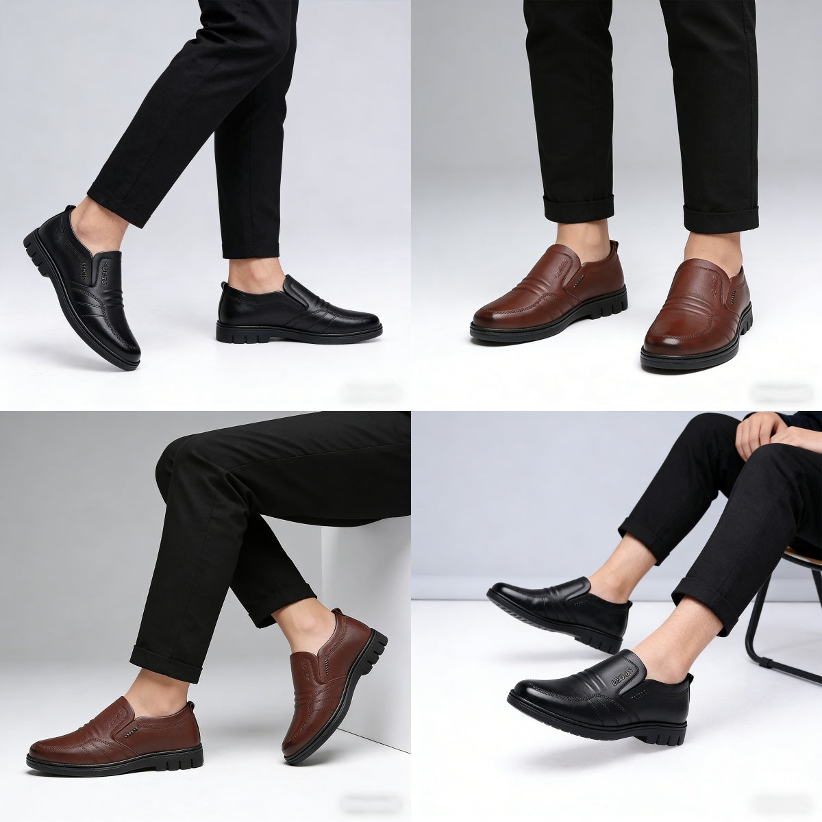 【39-44】Zapatos de negocios de cuero genuino para hombres
