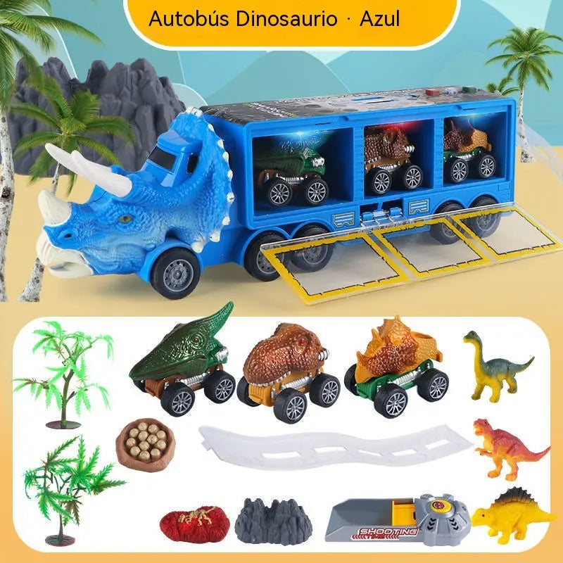 🦖🚛 Camion interactiv pentru transportul dinozaurilor: cu lumini, sunete și figurine mobile – o aventură preistorică plină de distracție! ✨🎮