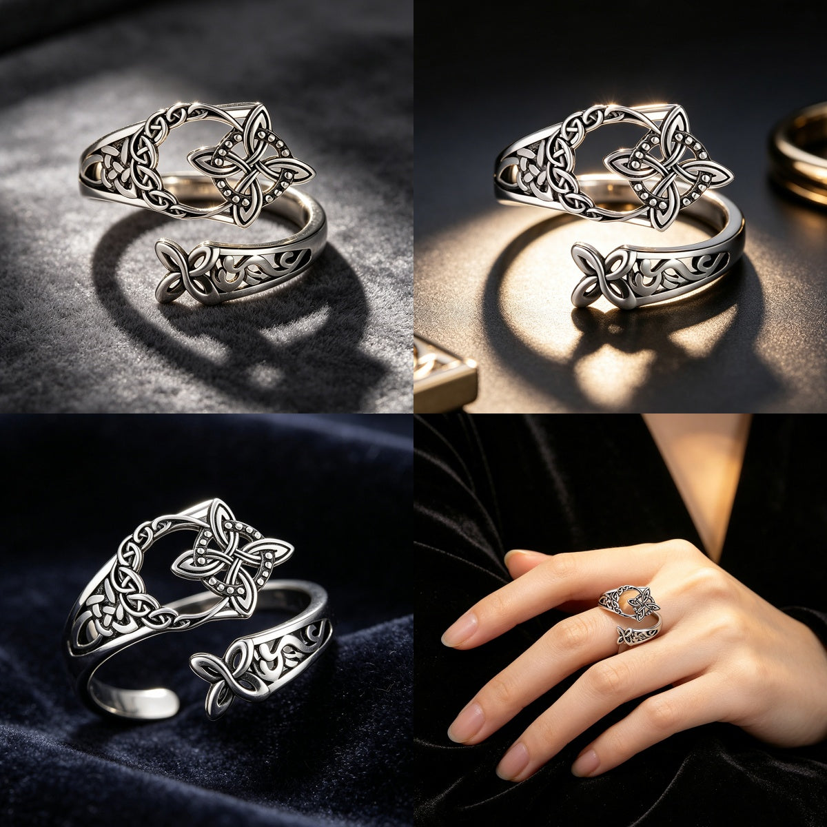 【Compra 1, llévate 1 gratis】Anillo de nudo celta de plata S925 con
