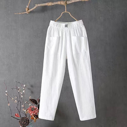 👖Popust do 50%+ Plaćanje pouzećem👖【M-4XL】Ženske ljetne svakodnevne hlače od pamuka i lana, lagane, prozračne i udobne