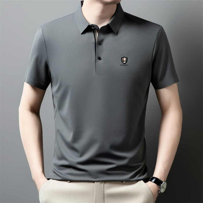 【M-4XL】Nuevo polo casual de manga corta con cuello y seda helada 2026