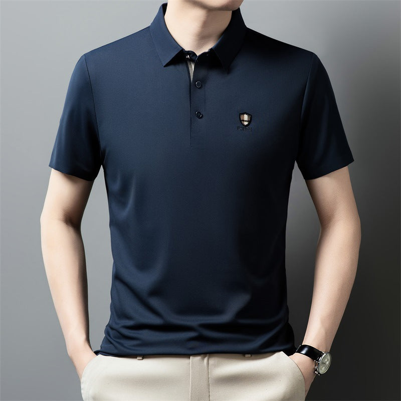 【M-4XL】Nuevo polo casual de manga corta con cuello y seda helada 2026