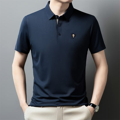 【M-4XL】Nuevo polo casual de manga corta con cuello y seda helada 2026