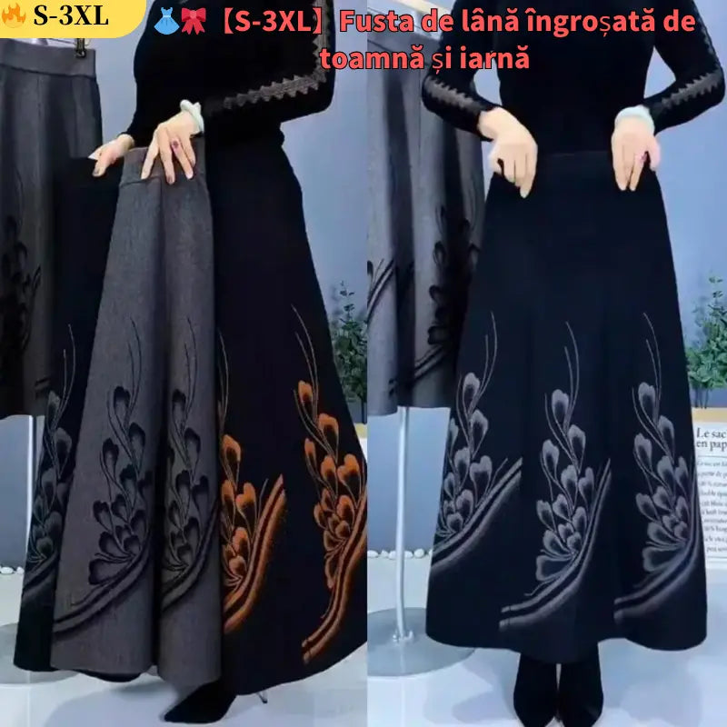 👗🎀【S-3XL】Fustă de lână îngroșată de toamnă și iarnă, la modă și versatilă