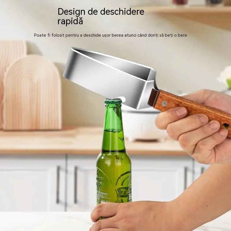 🔥 🍉 Tăietor Multifuncțional pentru Pepene din Oțel Inoxidabil – Design Triunghiular cu Desfăcător de Capace ✂️