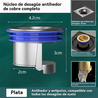 50% de descuento Desagüe de piso universal de latón, drenaje rápido, con núcleo a prueba de olores y desodorizante A prueba de insectos y obstrucciones
