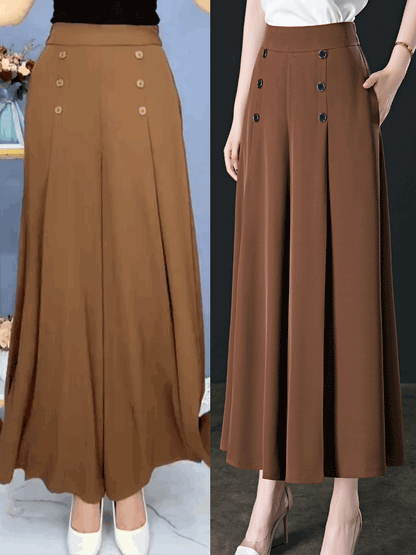 💖【M-5XL】Ženske modne hlače s visokim strukom i širokim nogavicama, mekane i s elegantno padajućim materijalom, vrhunske kvalitete