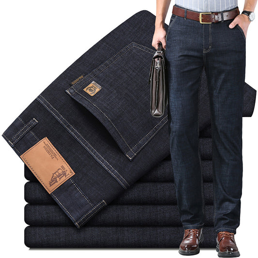 【60-110KG】 Jeans de hombre, sencillos, casuales, versátiles, tallas grandes