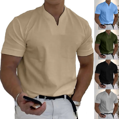 Polo deportivo para hombre en tallas grandes, de algodón elástico