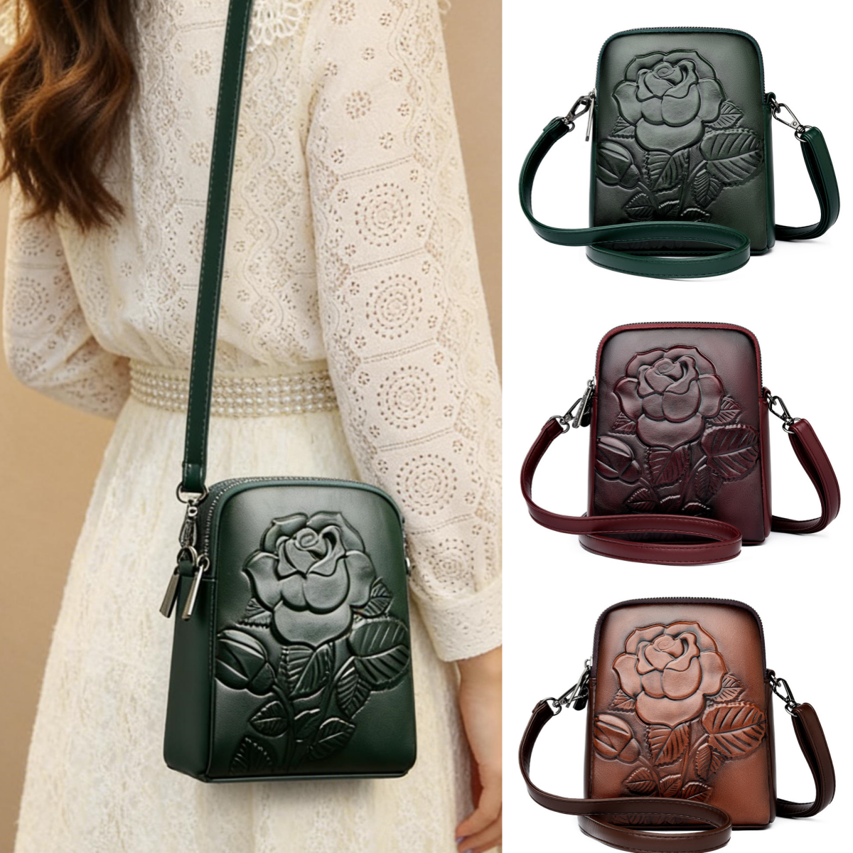 Bolso bandolera/de hombro de piel suave de doble capa – Nuevo modelo 2026