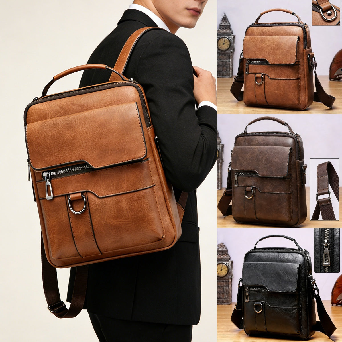 【Oferta limitada】Nuevo bolso de hombro Oxford de cuero para hombre 2026