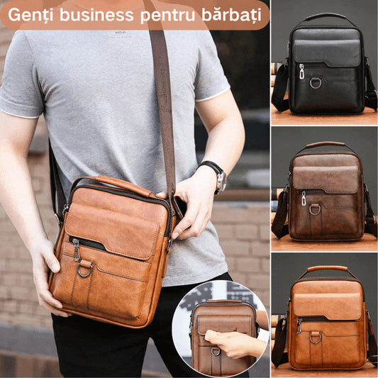 Bolso Informal de Piel de Vaca para Hombre, a la Moda y Resistente 💼🌟3849548