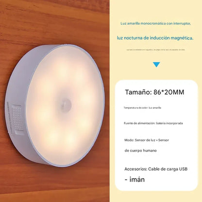 Luz LED con Sensor de Movimiento Recargable (Pack 4 Unidades) - Instalación Magnética Fácil