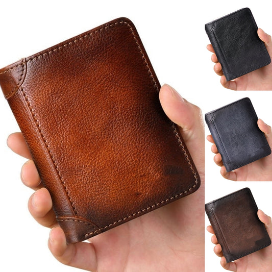 Nueva cartera antirrobo de cuero genuino para hombre