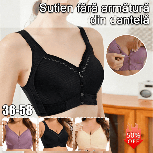🎁Reducere limitată 50% 💕 Sutien supradimensionat 45-155kg, bumbac moale și respirabil.