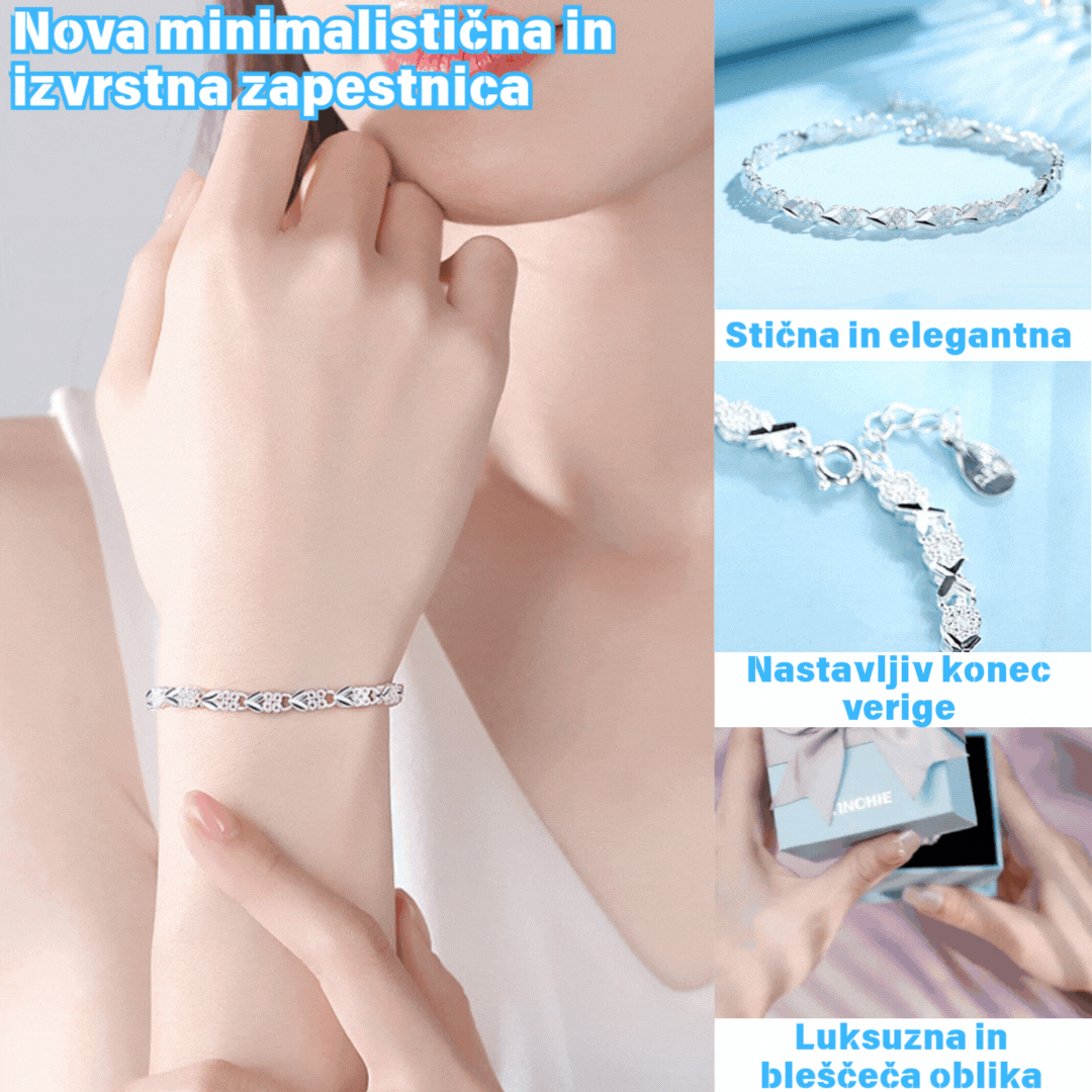 🎁【Ograničena ponuda – Kupi 1, dobiješ 1 gratis!】💖🍀Nova moderna ženska narukvica od srebra 925 s djetelinom s četiri lista