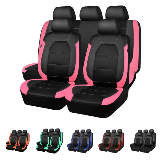 Juego universal de fundas para asientos de coche de cuero suave