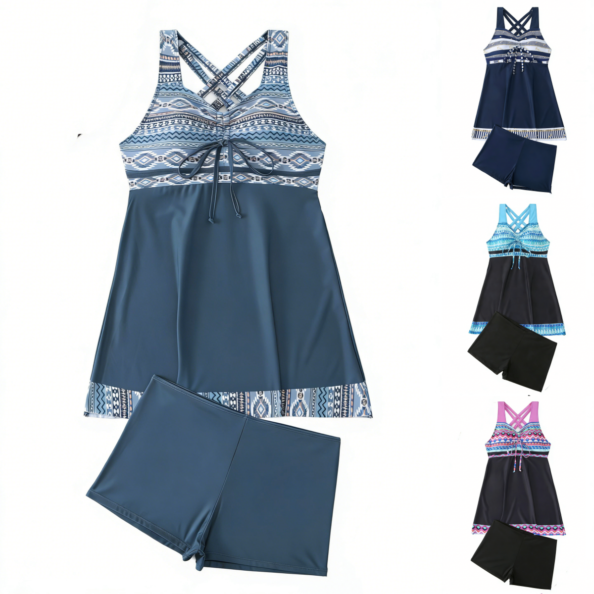 【S-5XL】Elegante traje de baño de dos piezas estampado de alta calidad.