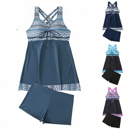 【S-5XL】Elegante traje de baño de dos piezas estampado de alta calidad.
