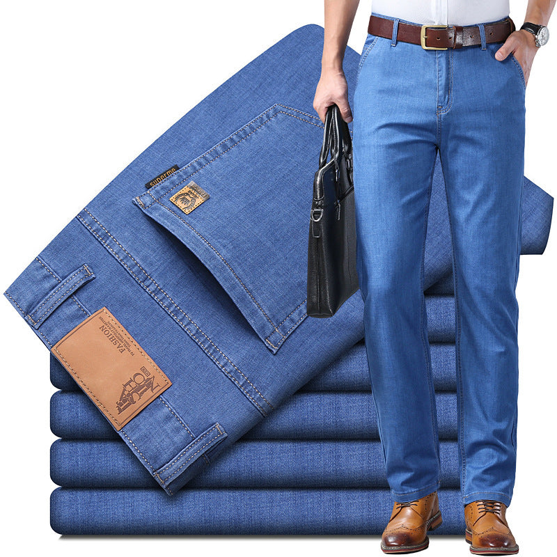 【60-110KG】Jeans de hombre, sencillos, casuales, versátiles, tallas grandes