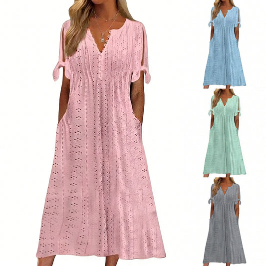 Vestido minimalista de color liso para mujer talla grande