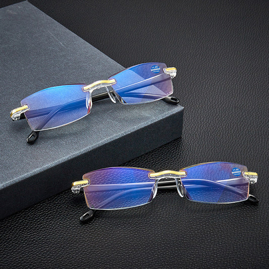 【Compra 1 y obten 1 gratis】Gafas de presbicia anti luz azul con bordes diamantados_3853893