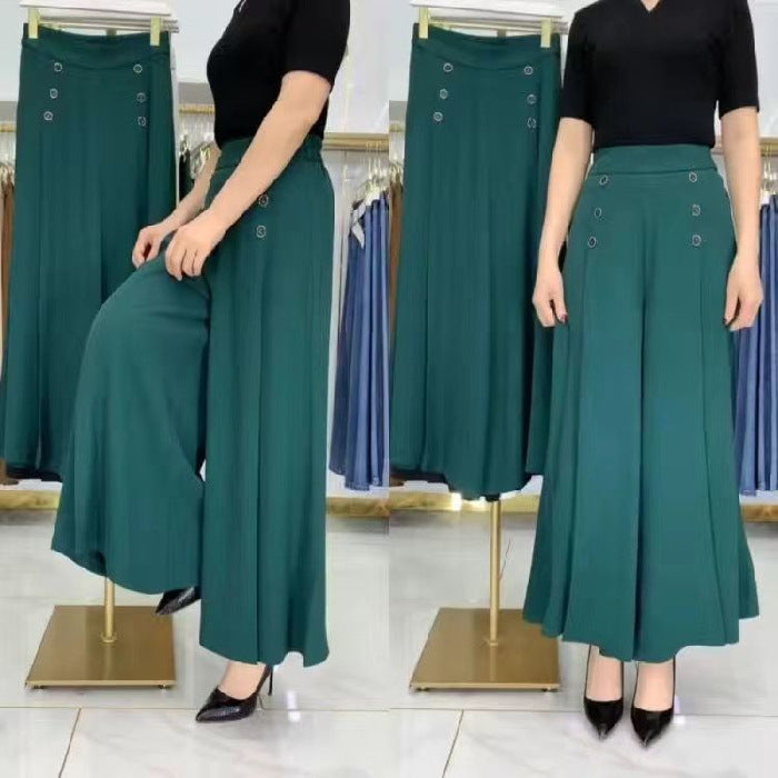💖【M-5XL】Ženske modne hlače s visokim strukom i širokim nogavicama, mekane i s elegantno padajućim materijalom, vrhunske kvalitete
