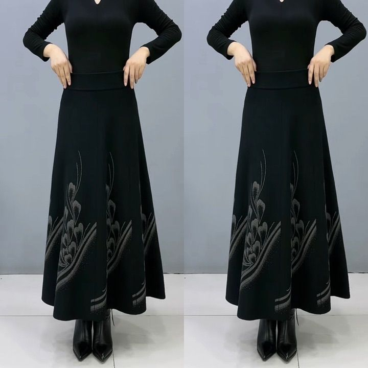 👗🎀【S-3XL】Falda de lana gruesa de otoño e invierno._3832398
