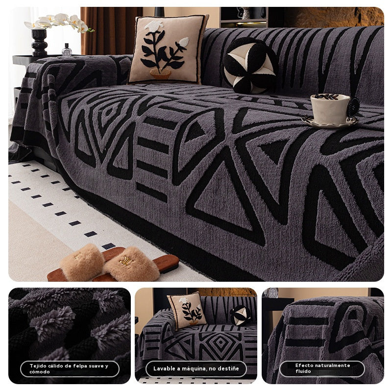 【Oferta por tiempo limitado】funda de sofá suave y antideslizante de felpa【180*130cm】