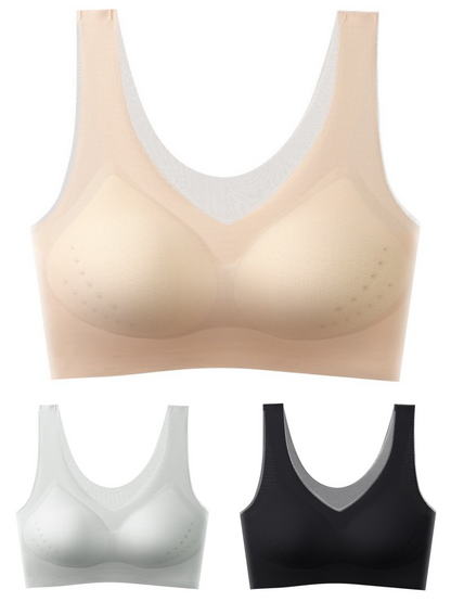 【Ofertă limitată】【Set 3 bucăți】【40–120KG】Sutien push-up din mătase de gheață 2025 – fără cusături, lejer și respirabil 【Confort maxim zilnic】_4067486