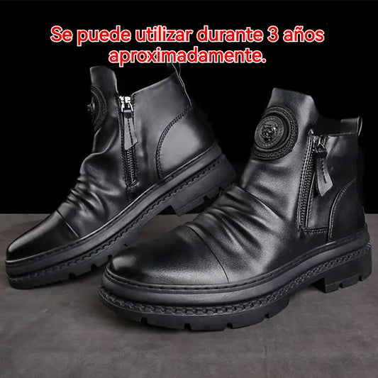 ⏳🔥【39-44】 nuevas botas de piel para hombre, piel de vacuno de alta calidad, hechas a mano.
