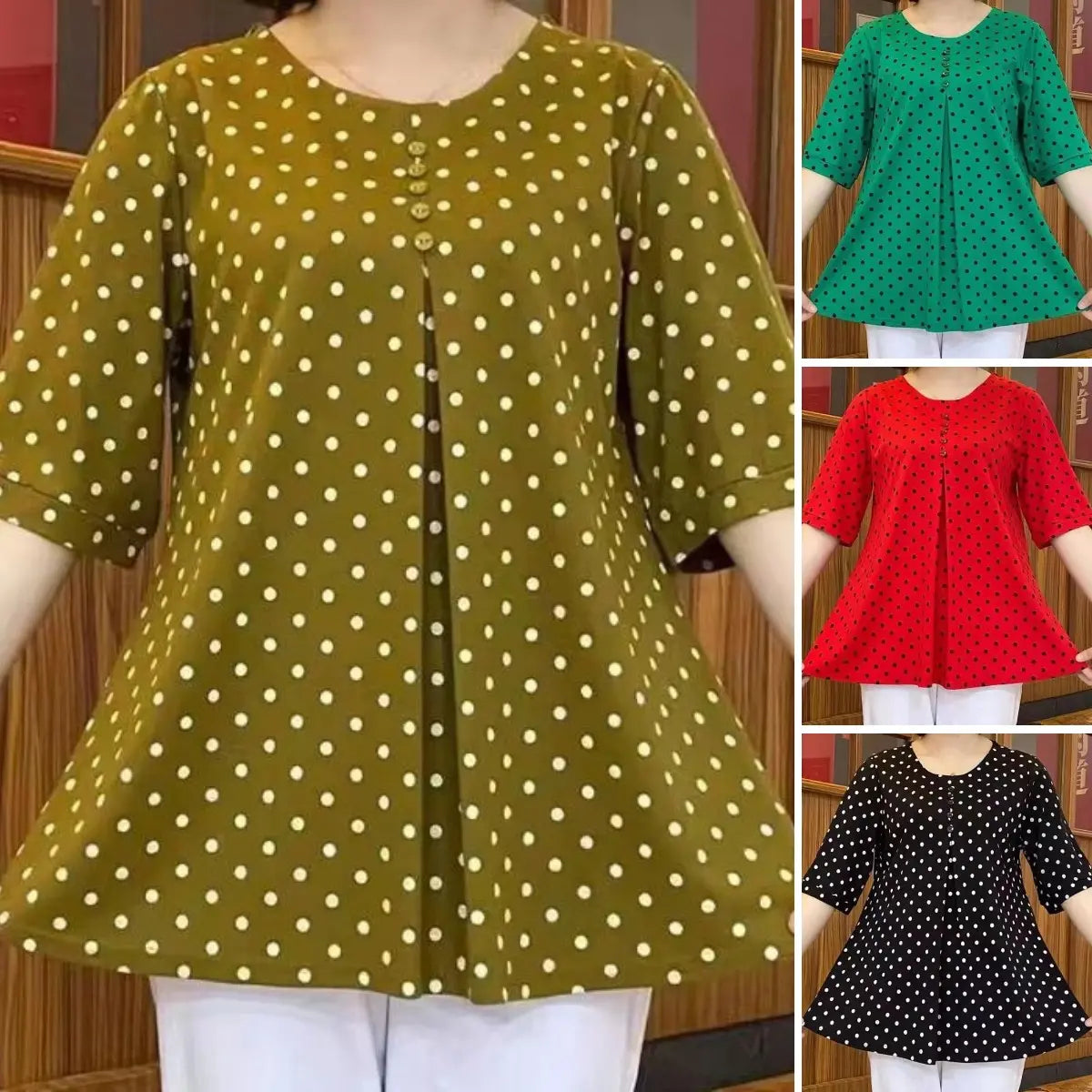 ✨💞[L-5XL] 2026 Camasa noua cu imprimeu cu buline de toamna